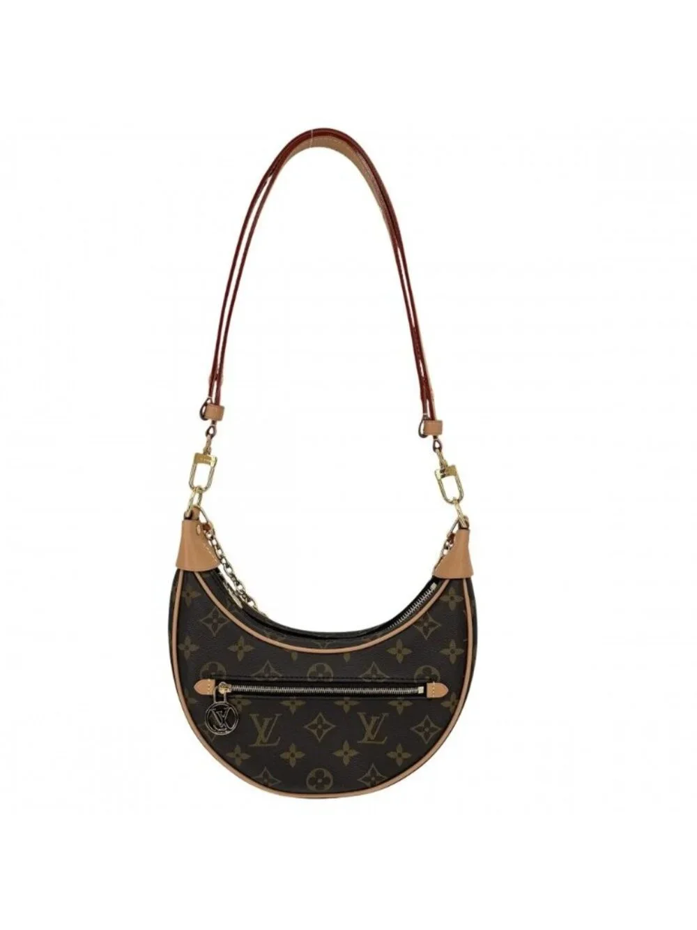 Louis Vuitton Shoulder Bag Monogram Loop 2-Way Handbag Brown Gold Vintage